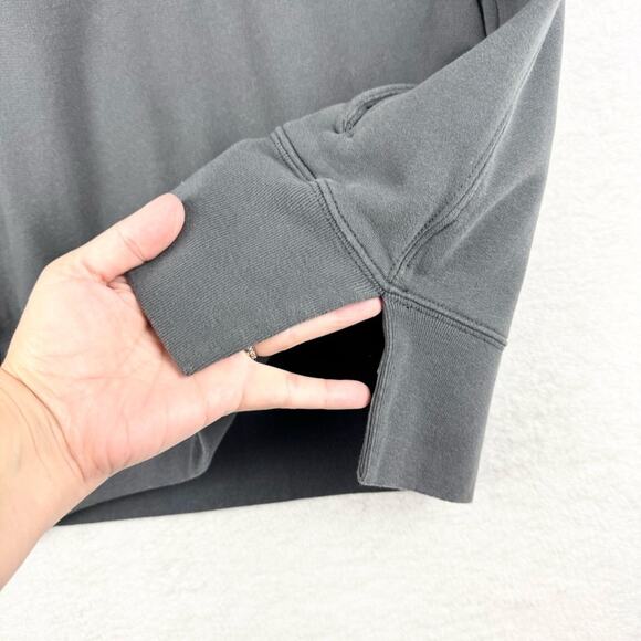 Abercrombie & Fitch Soft A&F Oversized Sweatshirt Half-Zip Tunic Vest Grey Sz S - Picture 8 of 14